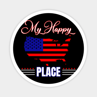 American Flags My Happy Place Magnet